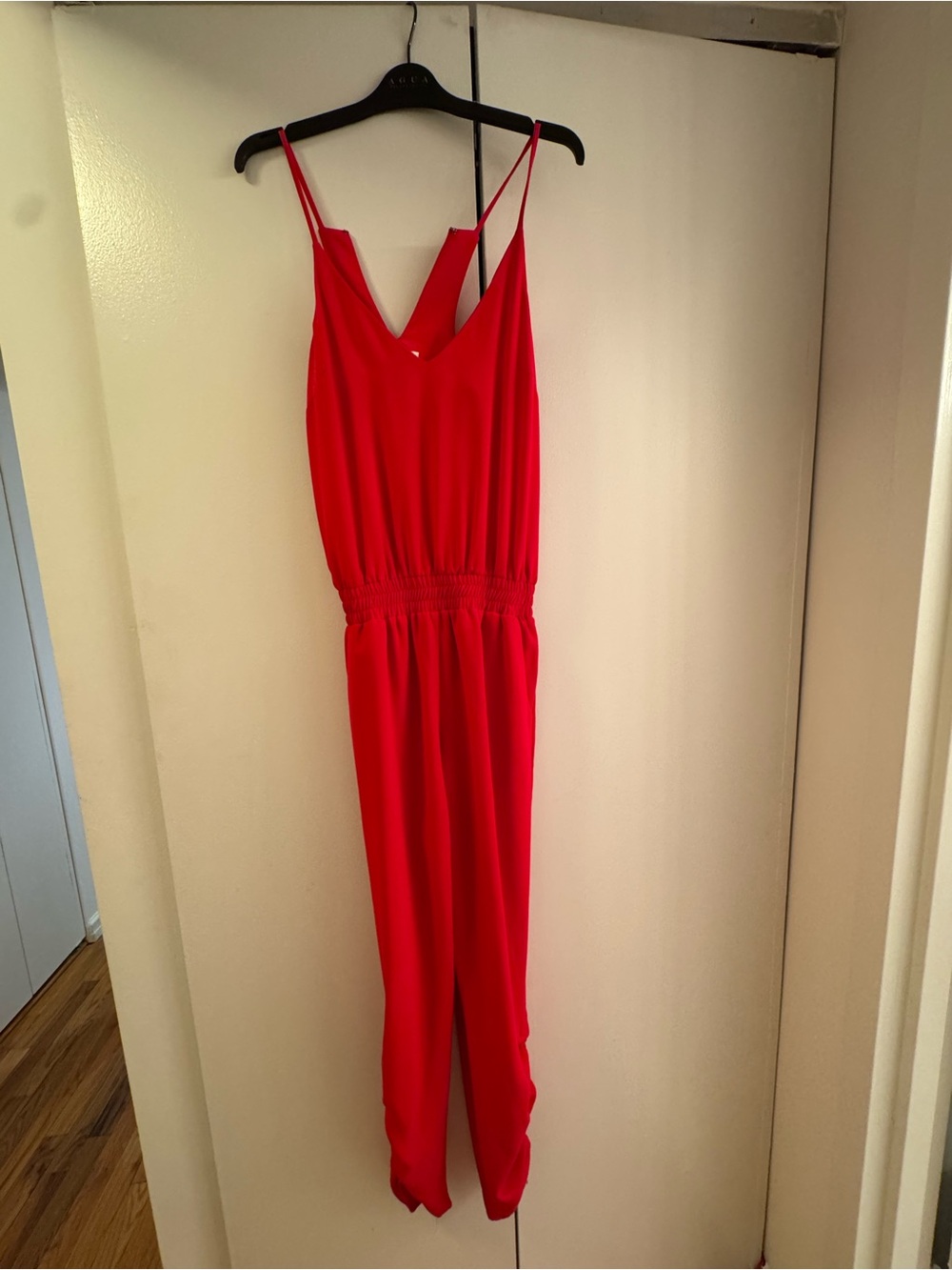 Amanda Uprichard Red V-Neck Jumpsuit